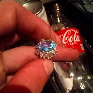 Antique victorian aquamarine gemstone and diamond ring